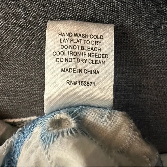 Oli & Hali Blue Washed Eyelet Laced Babydoll - Picture 4 of 6